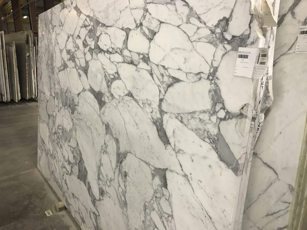 Statuary Arabesque Leathered Marble Countertops - Image 3